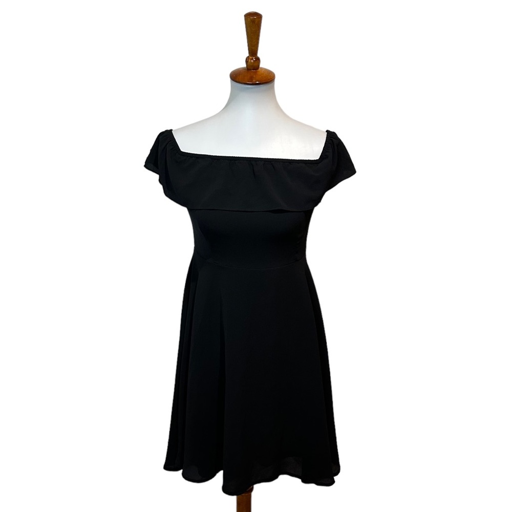 Lucy Paris LBD Mini Off the Shouder Dress Black Size Medium